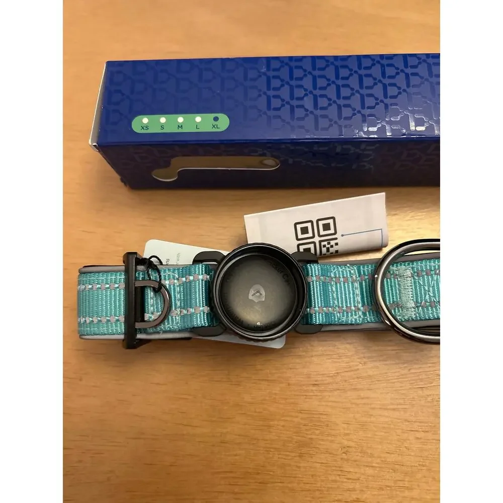 New WhoseID Anti-Lost AirTag Pet Dog Collar For Apple Phone teal Size XL